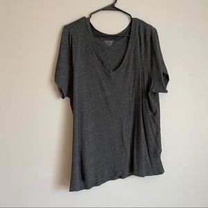 gray v-neck